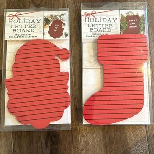 2 Holiday Letter Boards made of wood includes letters